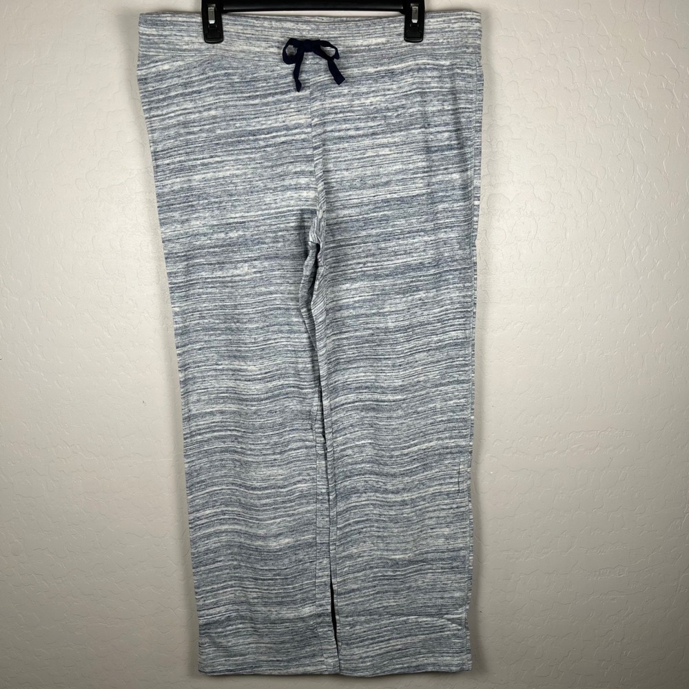 Hanes Women's Lounge Pants Large‎ Navy Space Dye Drawstring Knit Sleepwear